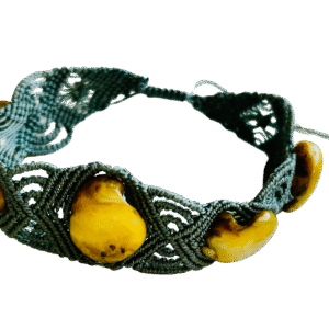Roheline, korall, käevõru, mikromakramee - Image 2