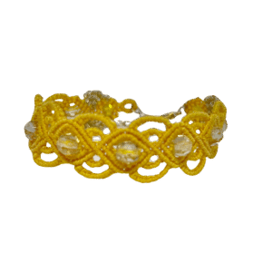 Kollane käevõru, mikromakramee käsitööehted