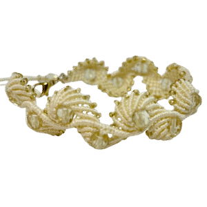 Kollane käevõru, mikromakramee käsitööehted